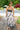 Rhea Black and Tan Palm Leaf Midi Dress- back view