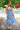 Chelsea Blue & White Floral Midi Dress- front view