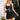 Henley Black Flare Mini Dress- front view