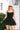Henley Black Flare Mini Dress- top view