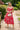 Chelsea Poppy Red & White Floral Midi Dress- full body view