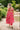 Chelsea Poppy Red & White Floral Midi Dress- full body back view