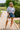 Leanne Navy & White Striped Top - full body front view