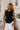Brynn Black Pleated Tank Top - front view