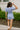Reagan Blue & Red Stripe Short Sleeve Romper- full body back view