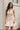 Nyla Beige & Brown Flare Mini Dress- front top view