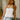 Everly White & Navy Pleated Flare Tank- front view