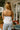 Everly White & Navy Pleated Flare Tank- back view