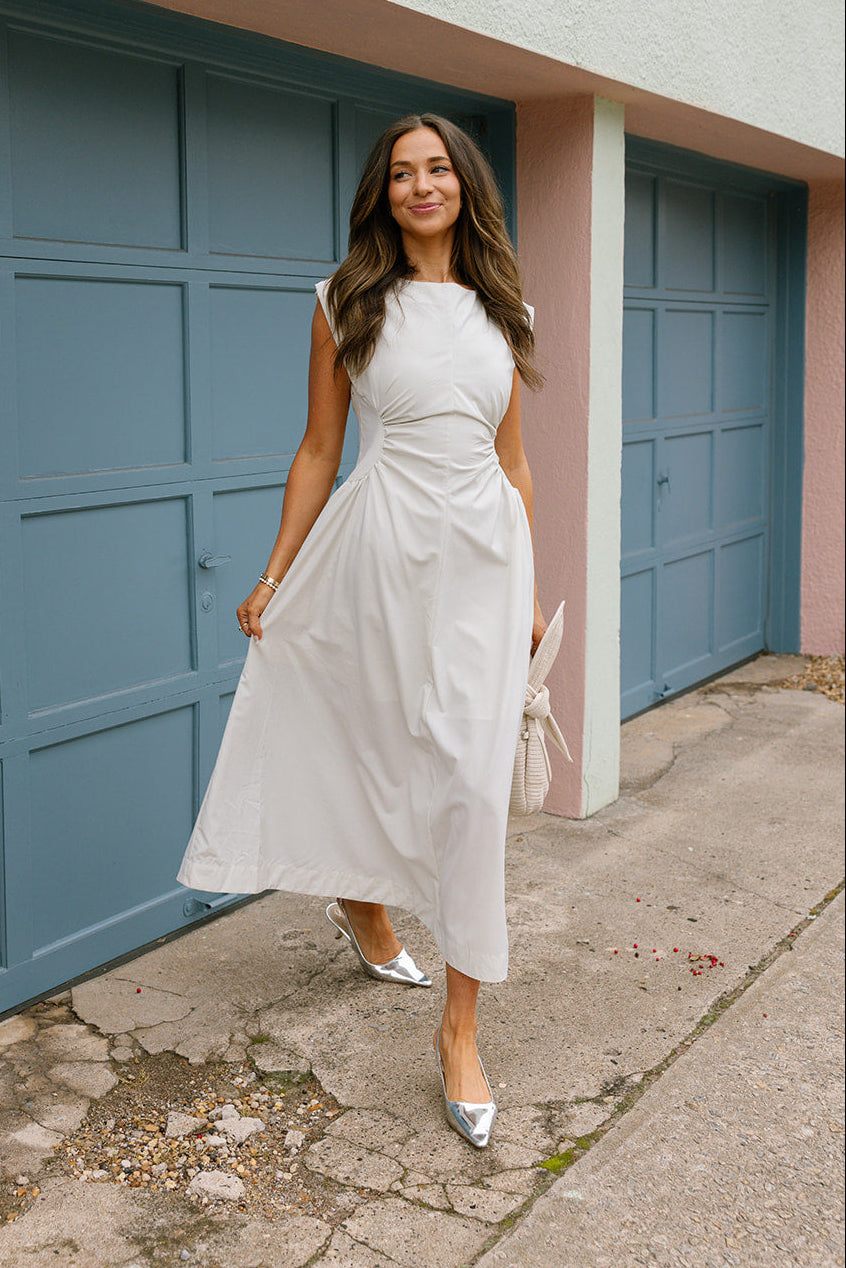 Cinched Waist Midi Dress: Elegant Look for Every Occasion S / LEMON DROP Cinched Waist Midi Dress: Elegant Look for Every Occasion S / LEMON DROP