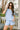 Jade Blue & Light Blue Stripe Linen Top- frontal top view