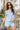 Jade Blue & Light Blue Stripe Linen Shorts- front full view