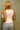 Emerie Pale Yellow Slit Tank Top - close up back view