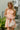 Elaina Peach Gingham Flare Mini Dress- front view