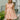 Elaina Peach Gingham Flare Mini Dress- close up front view