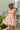 Elaina Peach Gingham Flare Mini Dress- front top view