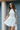 Lyra Mint Blue Boat Neck Mini Dress- front view