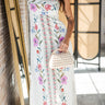 Rylee White Multi Floral Midi Dress- close up front view