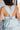 Jennifer Light Blue Tie Waist Tiered Mini Dress- close up top back view