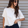 Lumi White Oversized Cropped Tee - Front view