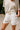 Julia Oatmeal Linen & Bamboo Buckle Shorts- front side view