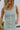 Reagan Green & Cream Linen Stripe Midi Dress- close up front view