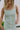 Reagan Green & Cream Linen Stripe Midi Dress- close up front view