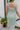 Reagan Green & Cream Linen Stripe Midi Dress- close up back view