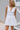 Juliette White Corset Flare Mini Dress- close up front view