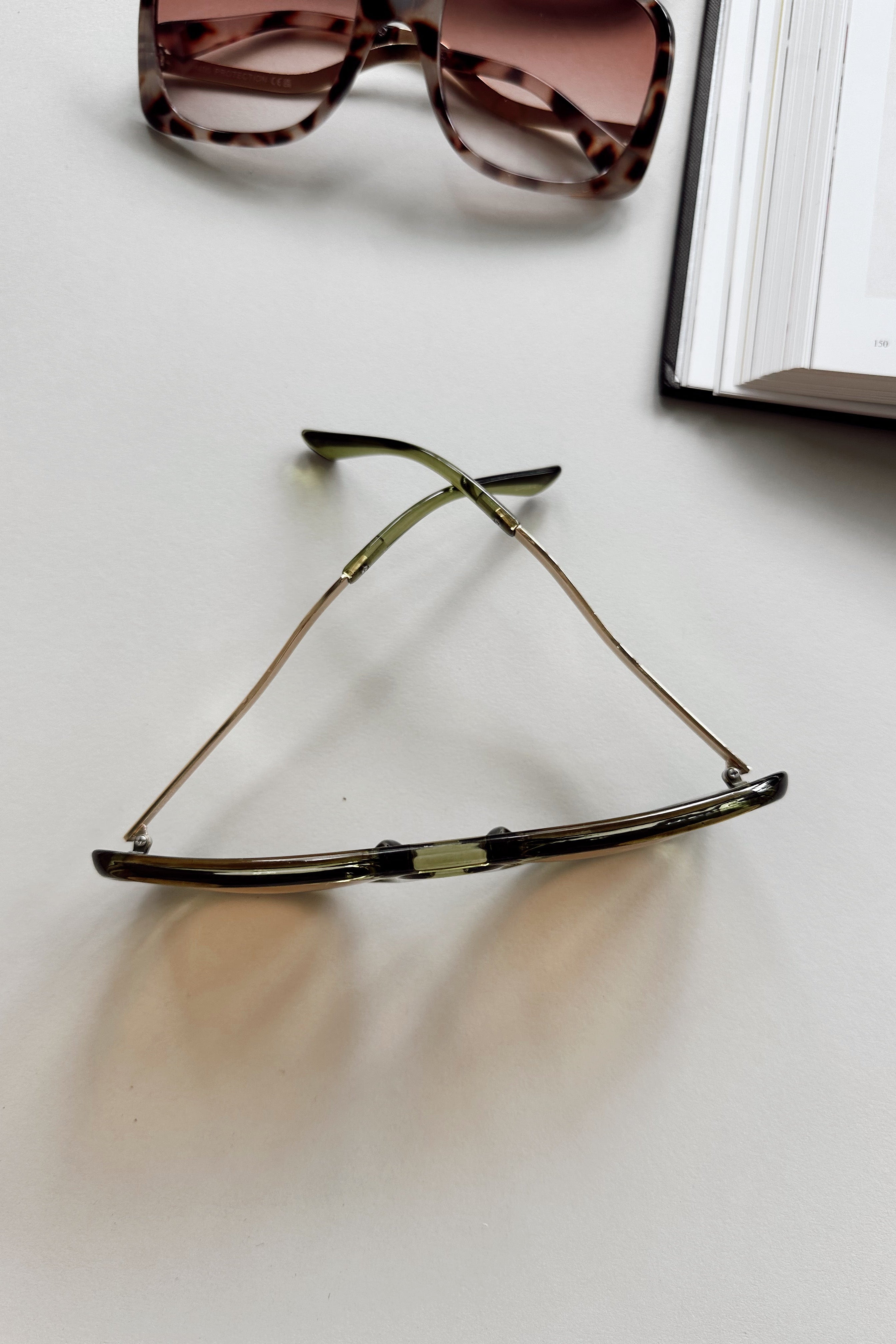 Kennedy Sunglasses in Green & Yellow - flat lay - top view