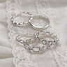 Image shows the Breanna Silver Chain Link Ring Set against a white background.