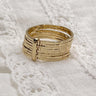 Image shows the Callie Stacked Gold Rings against a white background.