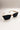 front view of the I-SEA: Kiki Cream & Smoke Polarized Sunglasses which features cream cat eye-shaped frame and smokey black polarized lenses