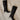 Huda Black Knee High Stiletto Boot- flat lay view
