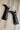Huda Black Knee High Stiletto Boot- close up top view
