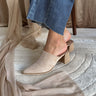 Stephanie Taupe Slide-On Mule- right side view