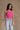 Front view of female model wearing the Kendall Ribbed Longline Brami in Pink which features Ribbed Fabric, Washed Details, Longline Waist, Round Neckline, Thick Straps and Sleeveless.