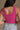 Back view of female model wearing the Kendall Ribbed Longline Brami in Pink which features Ribbed Fabric, Washed Details, Longline Waist, Round Neckline, Thick Straps and Sleeveless.