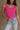 Front view of female model wearing the Kendall Ribbed Longline Brami in Pink which features Ribbed Fabric, Washed Details, Longline Waist, Round Neckline, Thick Straps and Sleeveless.