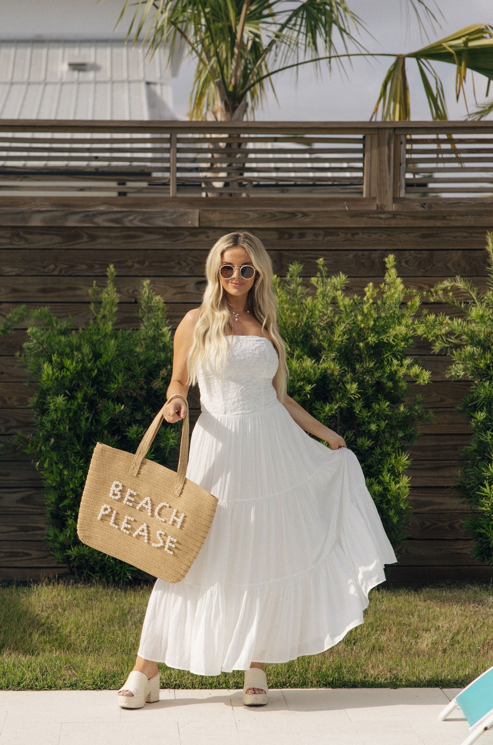 Paloma White Eyelet Strapless Maxi Dress - Lizard Thicket Paloma White Eyelet Strapless Maxi Dress - Lizard Thicket