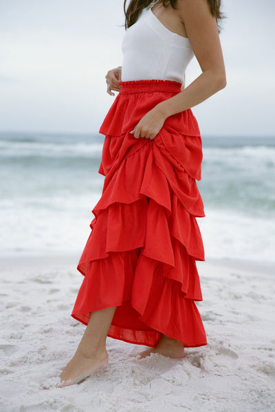 Katrina Tiered Ruffle Maxi Skirt - Lizard Thicket Katrina Tiered Ruffle Maxi Skirt - Lizard Thicket