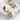 Ellie Pearl & Gold Dangle Huggie Earring - close up