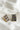 Harper Clear & Gold Rectangle Stud Earrings - flat lay close