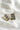 Harper Clear & Gold Rectangle Stud Earrings - flat lay front and side