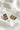 Harper Clear & Gold Rectangle Stud Earrings - flat lay  side and back