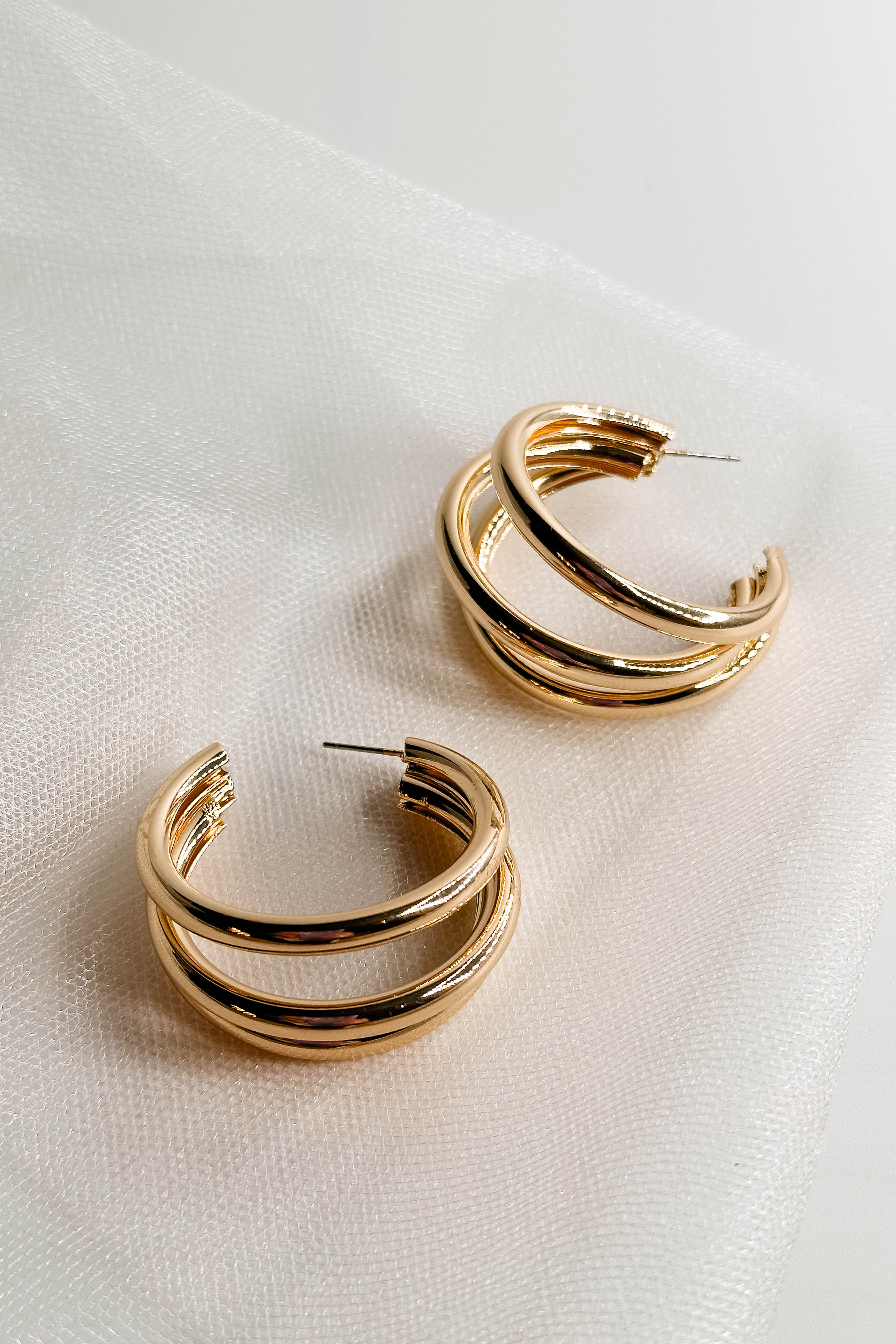 Open Hoop Sydney Gold Three Layer Open Hoop - Lizard Thicket