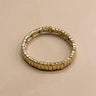 Eliza Gold Ribbed Wave Stretchy Bracelet- front view