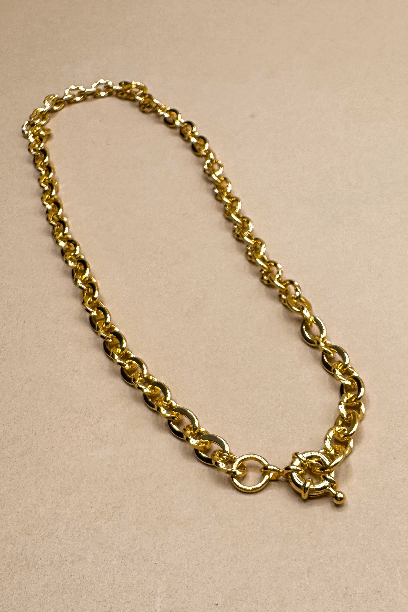 Kennedy Gold Chain Adjustable Necklace- close up front view