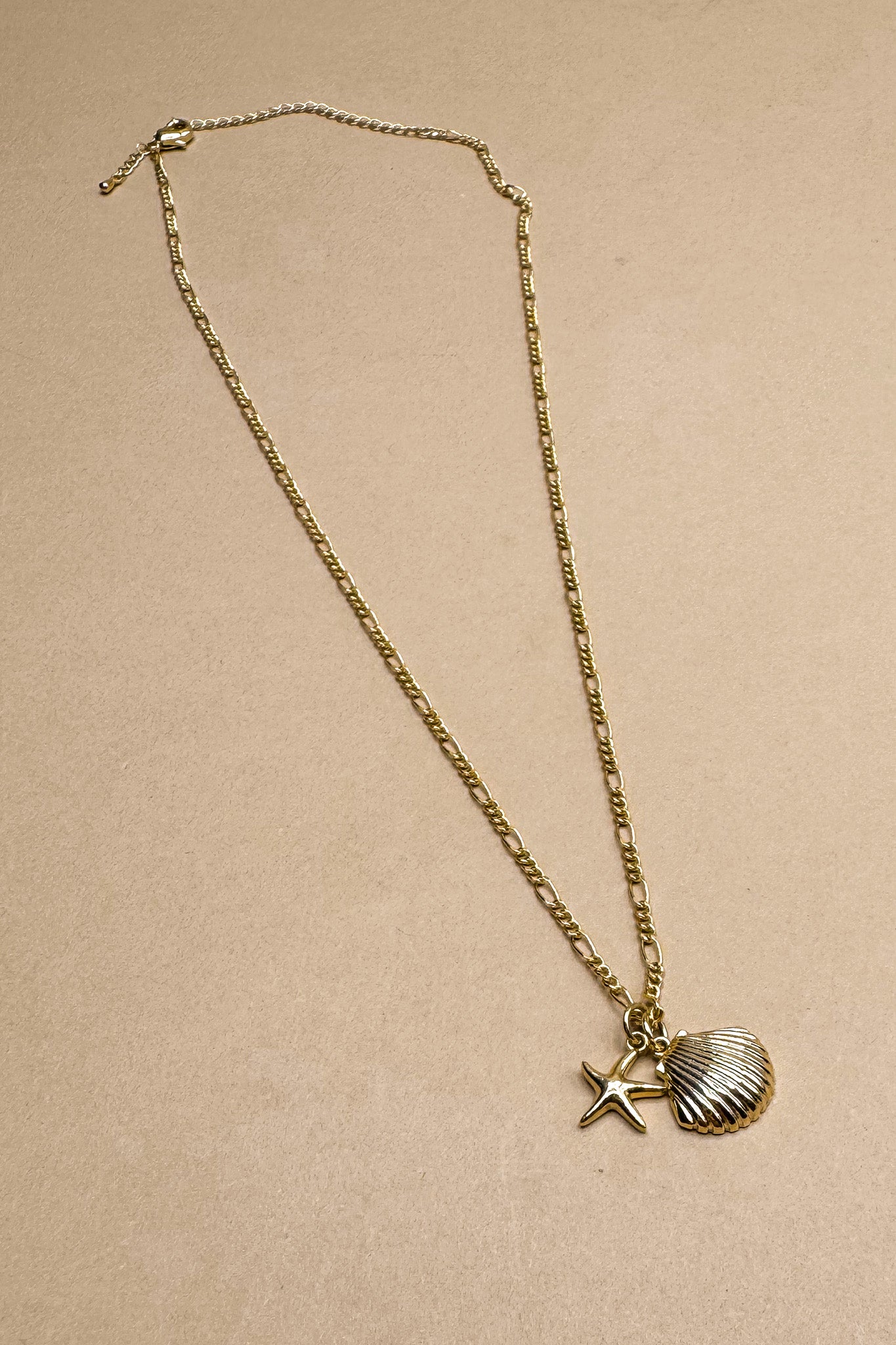 Emma Gold Seashells & Pearl Necklace- full view