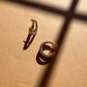Harmony Silver & Gold Hoop Earrings - flat lay close up