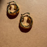 Fiona Gold Filled Twisted Hoop Earrings - flat lay close up